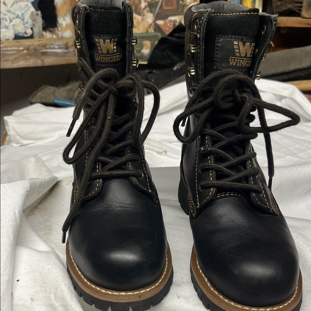 Black Lace Up Women's Boots